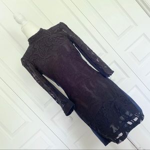 H&M Lace Long Sleeve Open Back Mini Dress